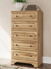 Best Deals Furniture - Ashley Furniture - Aleaport Chest of Drawers - Five Drawer Chest / Warm Brown - PCB1075-46
