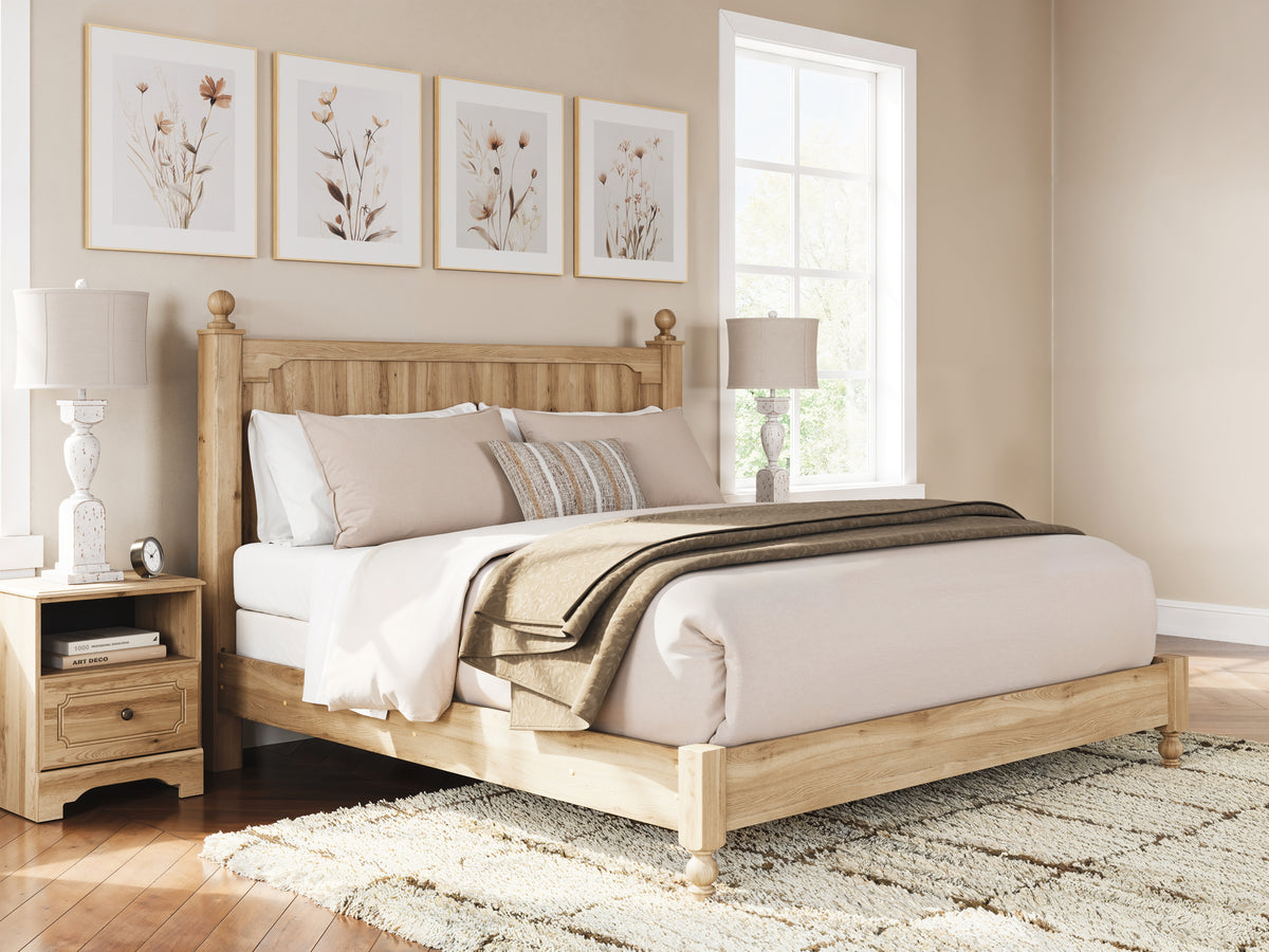Best Deals Furniture - Ashley Furniture - Aleaport King Panel Bed - King Panel Bed / Warm Brown - PCB1075B8