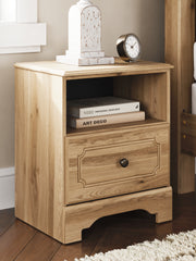 Best Deals Furniture - Ashley Furniture - Aleaport Nightstand - One Drawer Night Stand / Warm Brown - PCB1075-91
