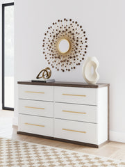 Best Deals Furniture - Ashley Furniture - Kendanport Dresser - Six Drawer Dresser / Brown/White - PCB1108-31