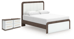 Best Deals Furniture - Ashley Furniture - Kendanport Queen Upholstered Bed and 2 Nightstands - Queen Upholstered Bed and 2 Nightstands - PCB1108B13