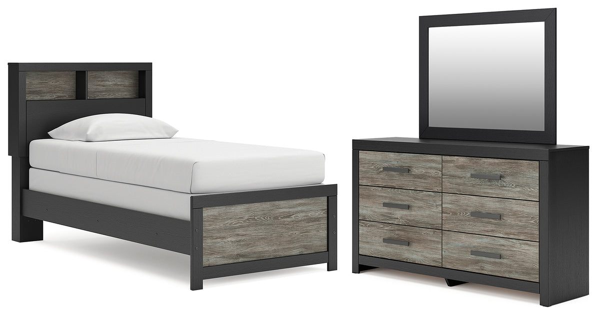 Best Deals Furniture - Ashley Furniture - Broachmyn Twin Bookcase Bed, Dresser and Mirror - Twin Bookcase Bed, Dresser and Mirror - PCB1118B14
