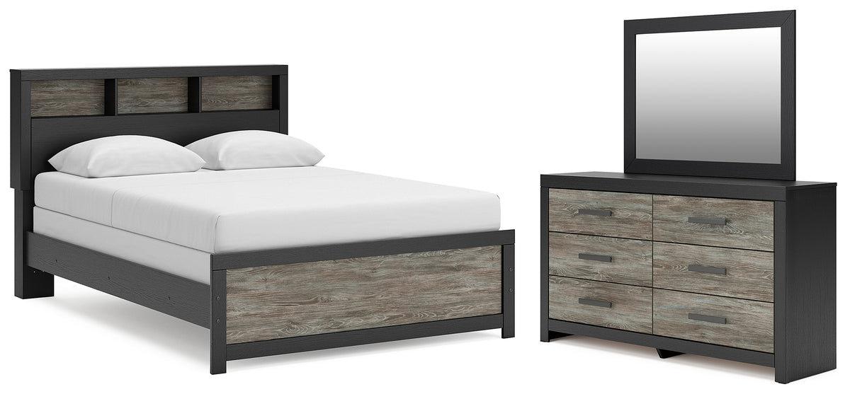 Best Deals Furniture - Ashley Furniture - Broachmyn Queen Bookcase Bed, Dresser and Mirror - Queen Bookcase Bed, Dresser and Mirror - PCB1118B3