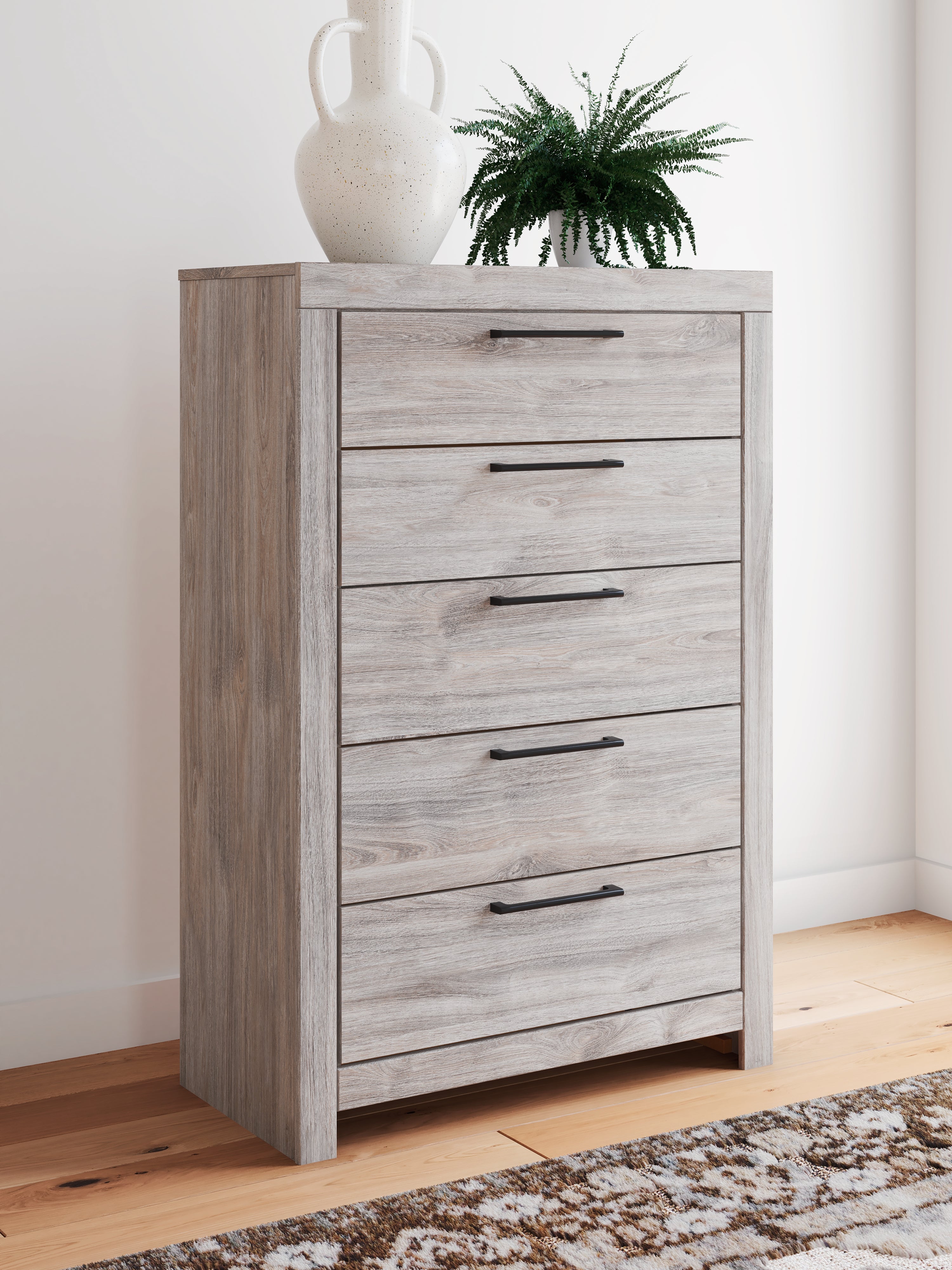 Best Deals Furniture - Ashley Furniture - Broachmyn Chest of Drawers - Five Drawer Chest / Gray - PCB1120-46