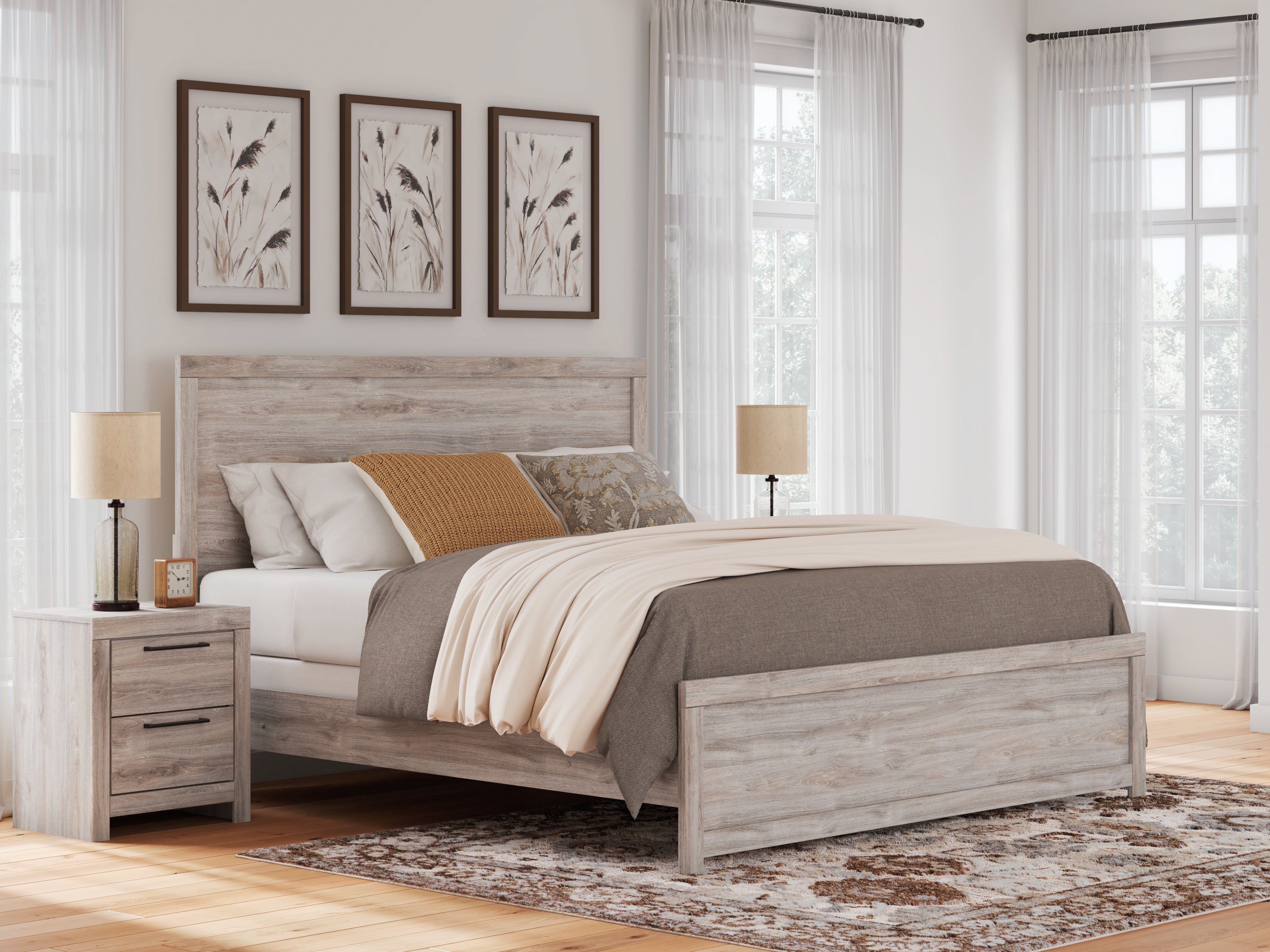 Best Deals Furniture - Ashley Furniture - Broachmyn King Panel Bed - King Panel Bed / Gray - PCB1120B6