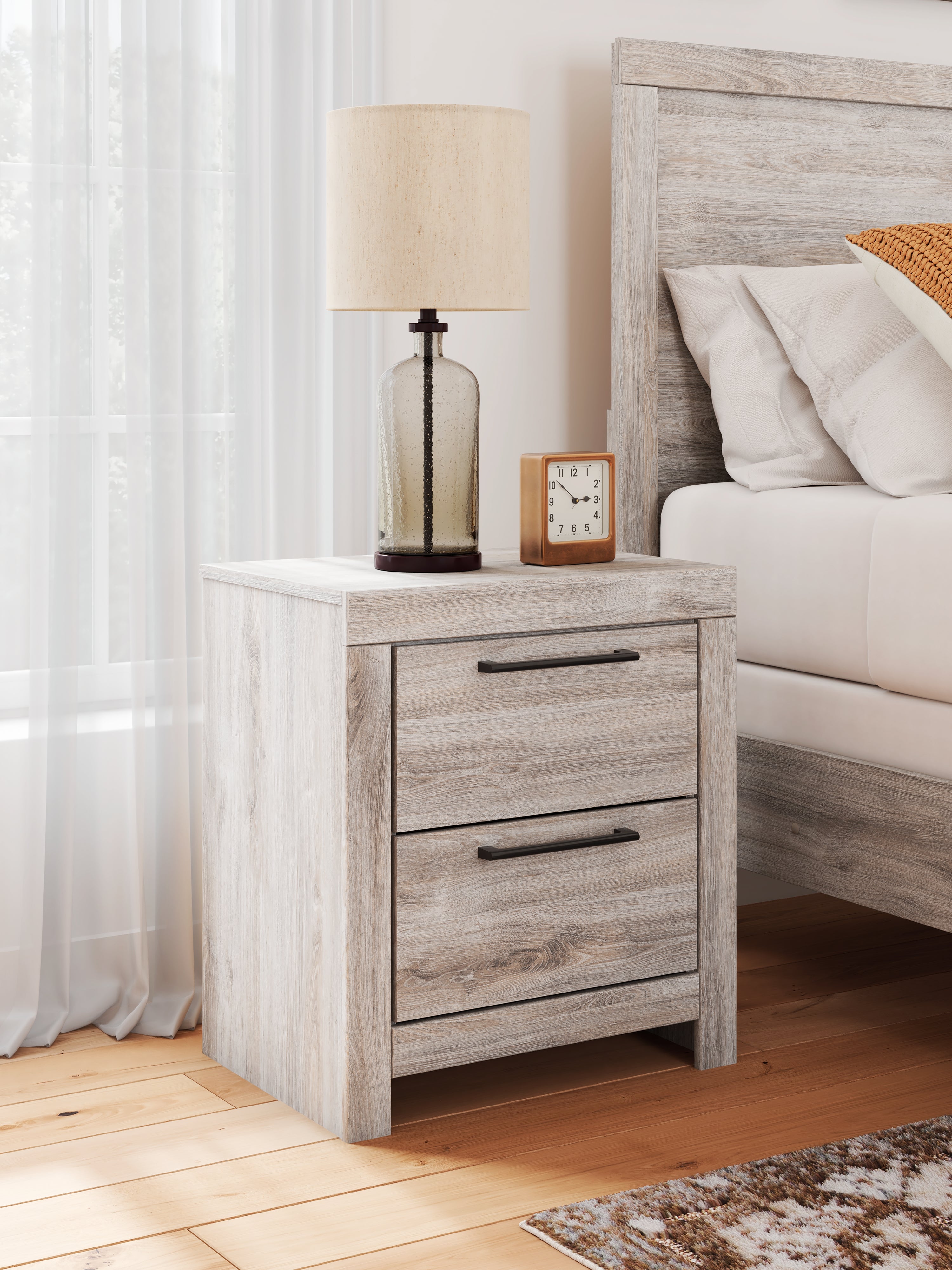 Best Deals Furniture - Ashley Furniture - Broachmyn Nightstand - Two Drawer Night Stand / Gray - PCB1120-92
