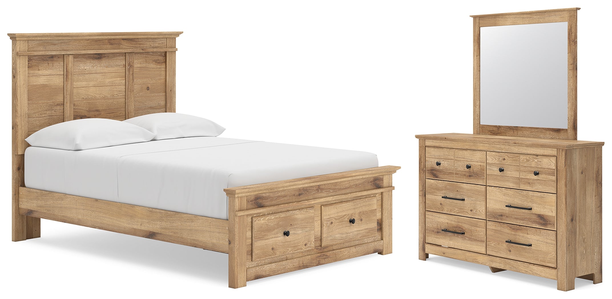Best Deals Furniture - Ashley Furniture - Makidern Full Panel Storage Bed, Dresser and Mirror - Full Panel Storage Bed, Dresser and Mirror - PCB1170B25