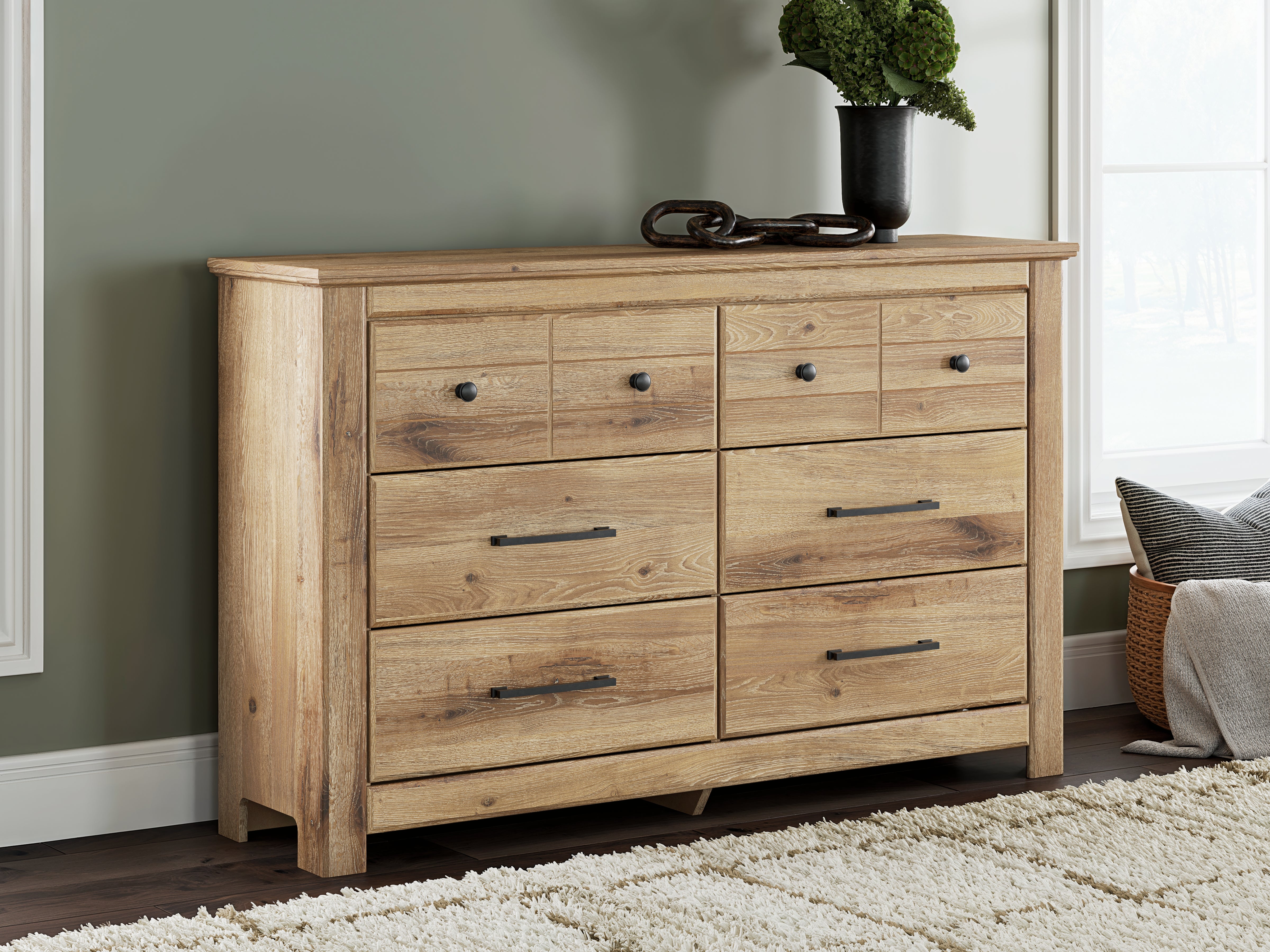 Best Deals Furniture - Ashley Furniture - Makidern Dresser - Six Drawer Dresser / Tan - PCB1170-31