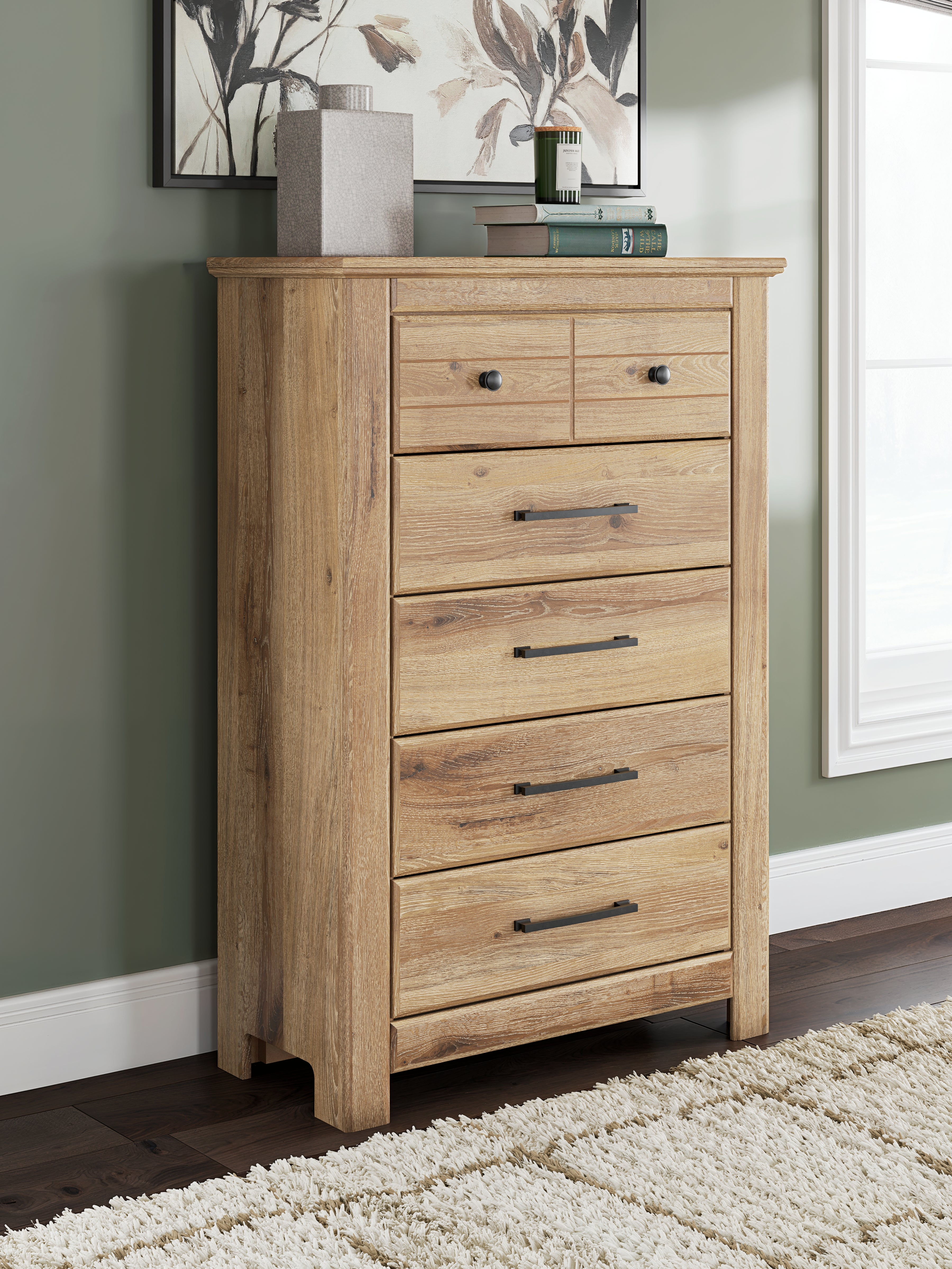 Best Deals Furniture - Ashley Furniture - Makidern Chest of Drawers - Five Drawer Chest / Tan - PCB1170-46