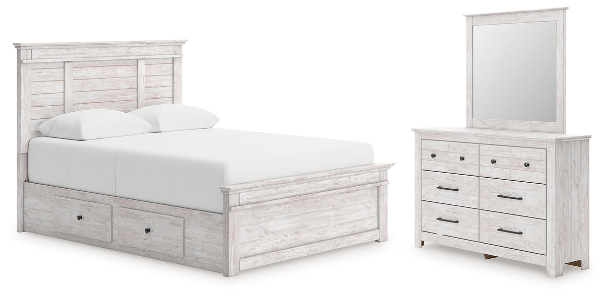 Best Deals Furniture - Ashley Furniture - Makidern Queen Panel Bed with Storage, Dresser and Mirror - Queen Panel Bed with Storage, Dresser and Mirror - PCB1171B6