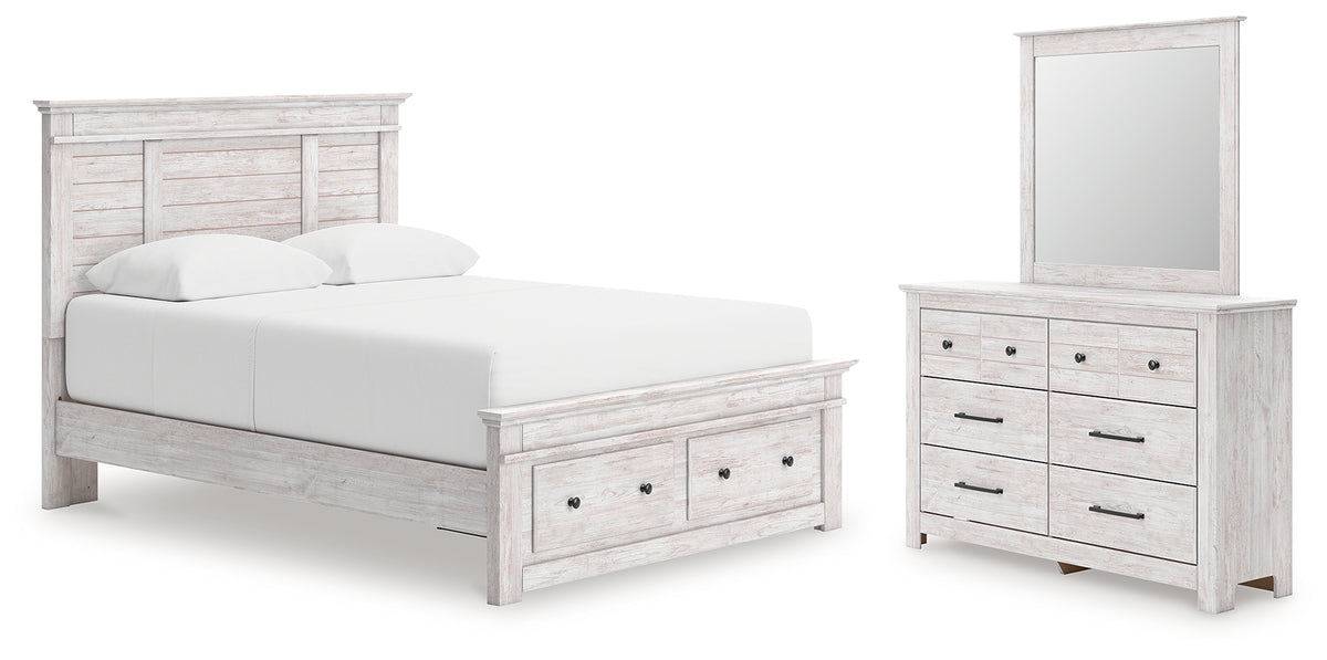 Best Deals Furniture - Ashley Furniture - Makidern Queen Panel Storage Bed, Dresser and Mirror - Queen Panel Storage Bed, Dresser and Mirror - PCB1171B5