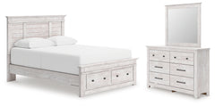 Best Deals Furniture - Ashley Furniture - Makidern Queen Panel Storage Bed, Dresser and Mirror - Queen Panel Storage Bed, Dresser and Mirror - PCB1171B5