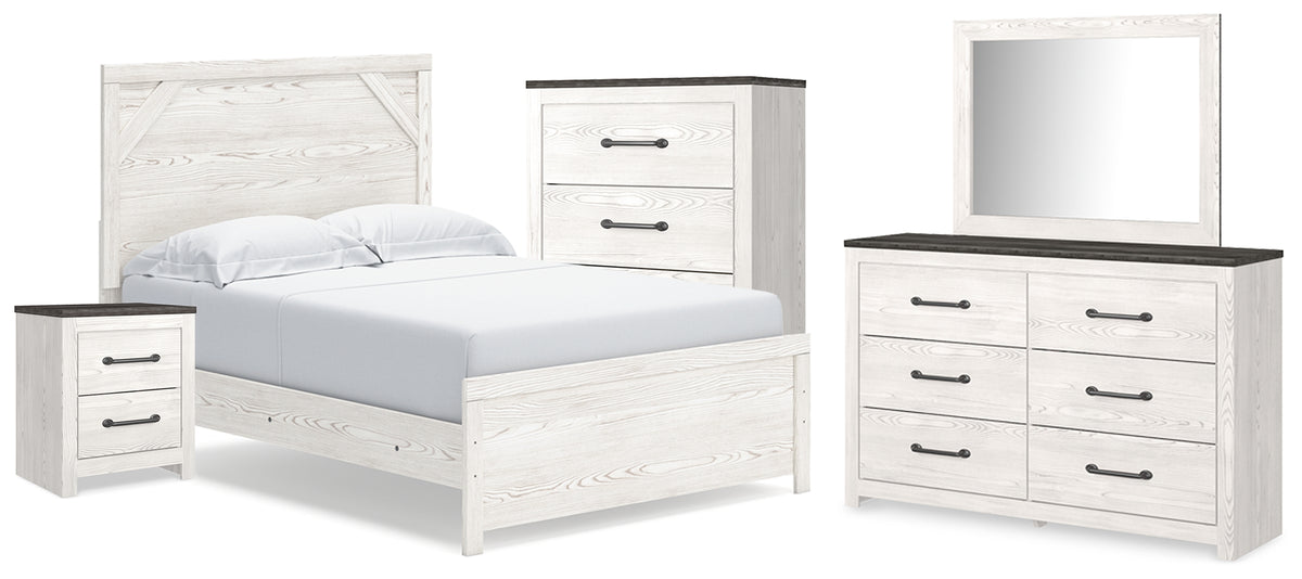 Best Deals Furniture - Ashley Furniture - Gerridan Full Panel Bed, Dresser, Mirror, Chest and Nightstand - Full Panel Bed, Dresser, Mirror, Chest and Nightstand - B1190B33