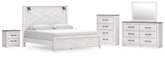 Best Deals Furniture - Ashley Furniture - Gerridan King Panel Bed, Dresser, Mirror, Chest, and Nightstand - King Panel Bed, Dresser, Mirror, Chest, and Nightstand - B1190B16