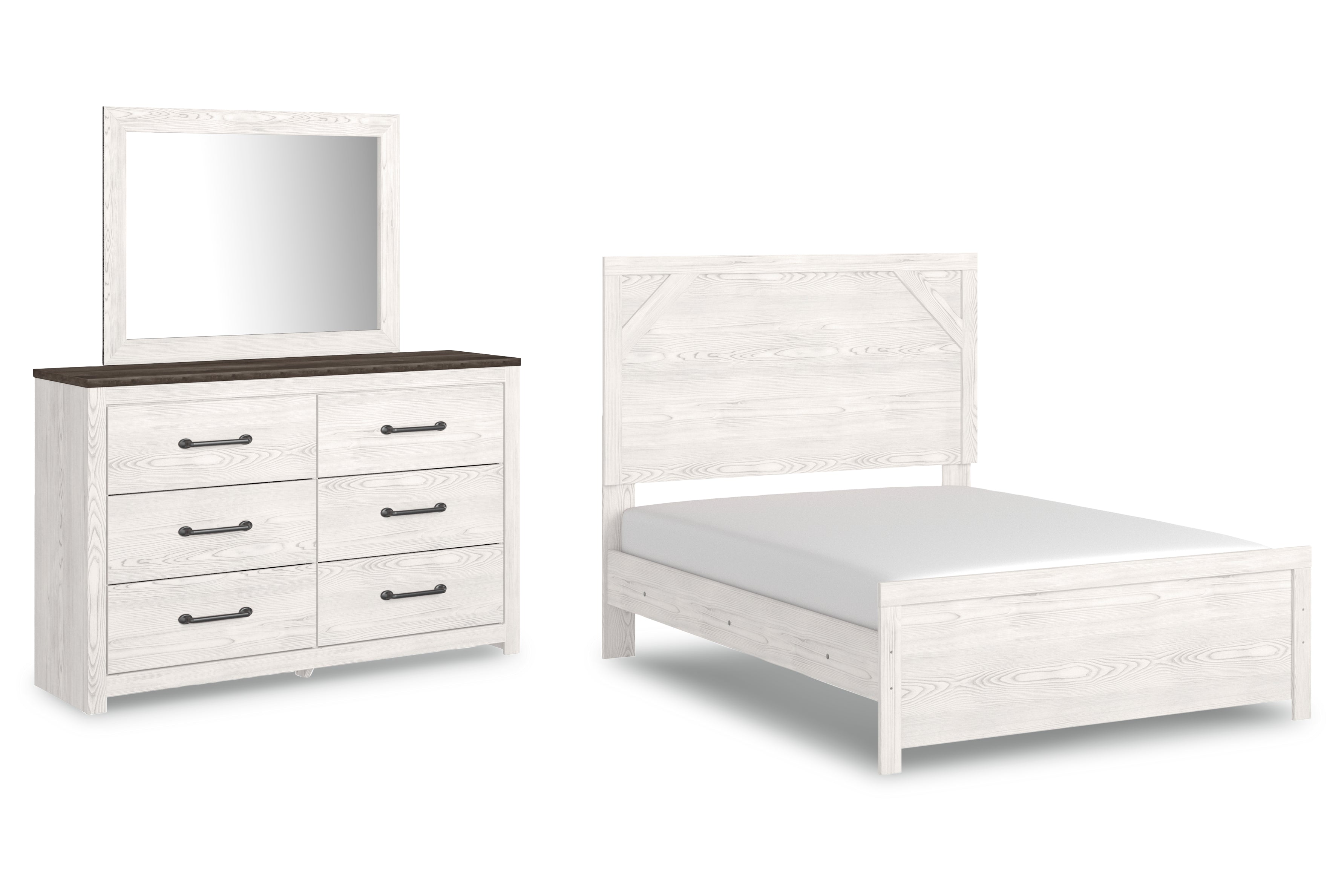 Best Deals Furniture - Ashley Furniture - Gerridan Full Panel Bed with Dresser and Mirror - Full Panel Bed with Dresser and Mirror - B1190B6