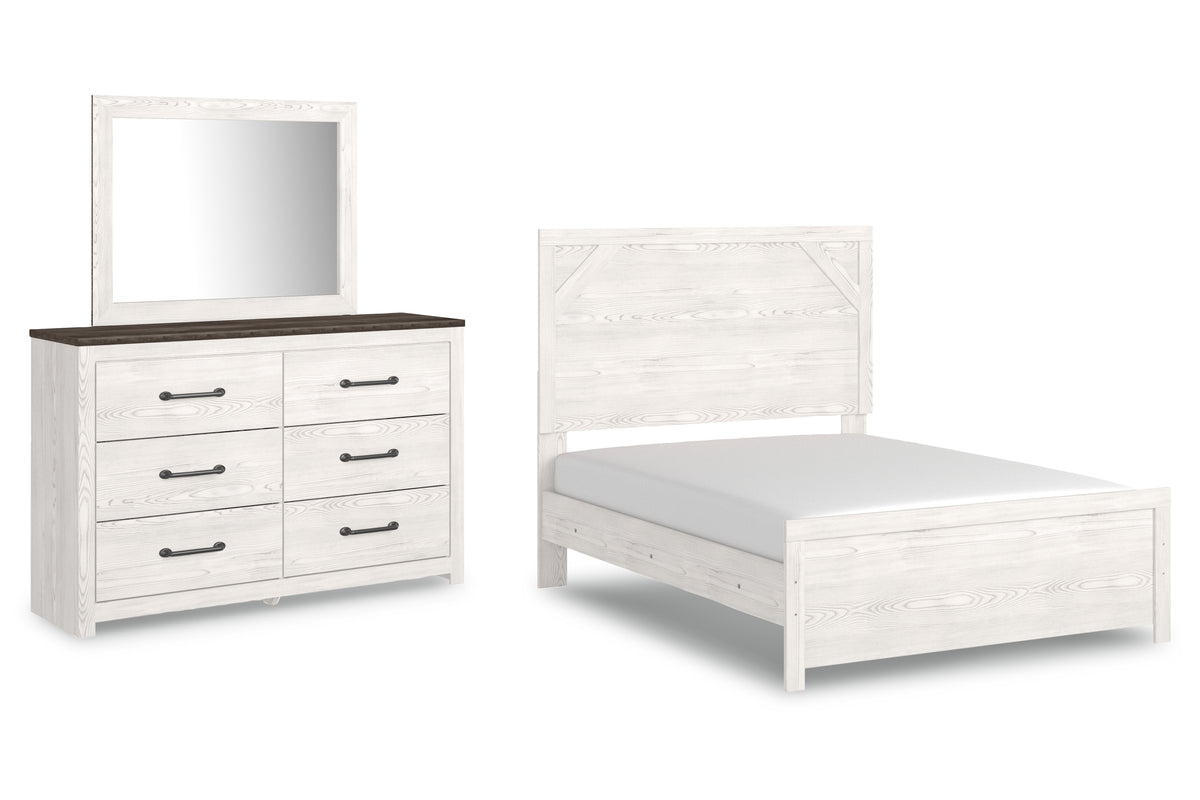 Best Deals Furniture - Ashley Furniture - Gerridan Full Panel Bed with Dresser and Mirror - Full Panel Bed with Dresser and Mirror - B1190B6