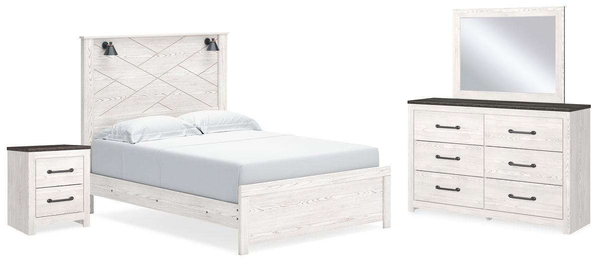 Best Deals Furniture - Ashley Furniture - Gerridan Queen Panel Bed, Dresser, Mirror, and Nightstand - Queen Panel Bed, Dresser, Mirror, and Nightstand - B1190B15