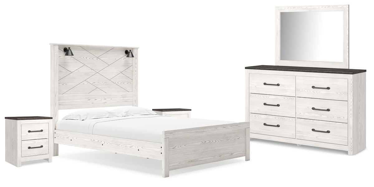Best Deals Furniture - Ashley Furniture - Gerridan Queen Panel Bed, Dresser, Mirror, and 2 Nightstands - Queen Panel Bed, Dresser, Mirror, and 2 Nightstands - B1190B17