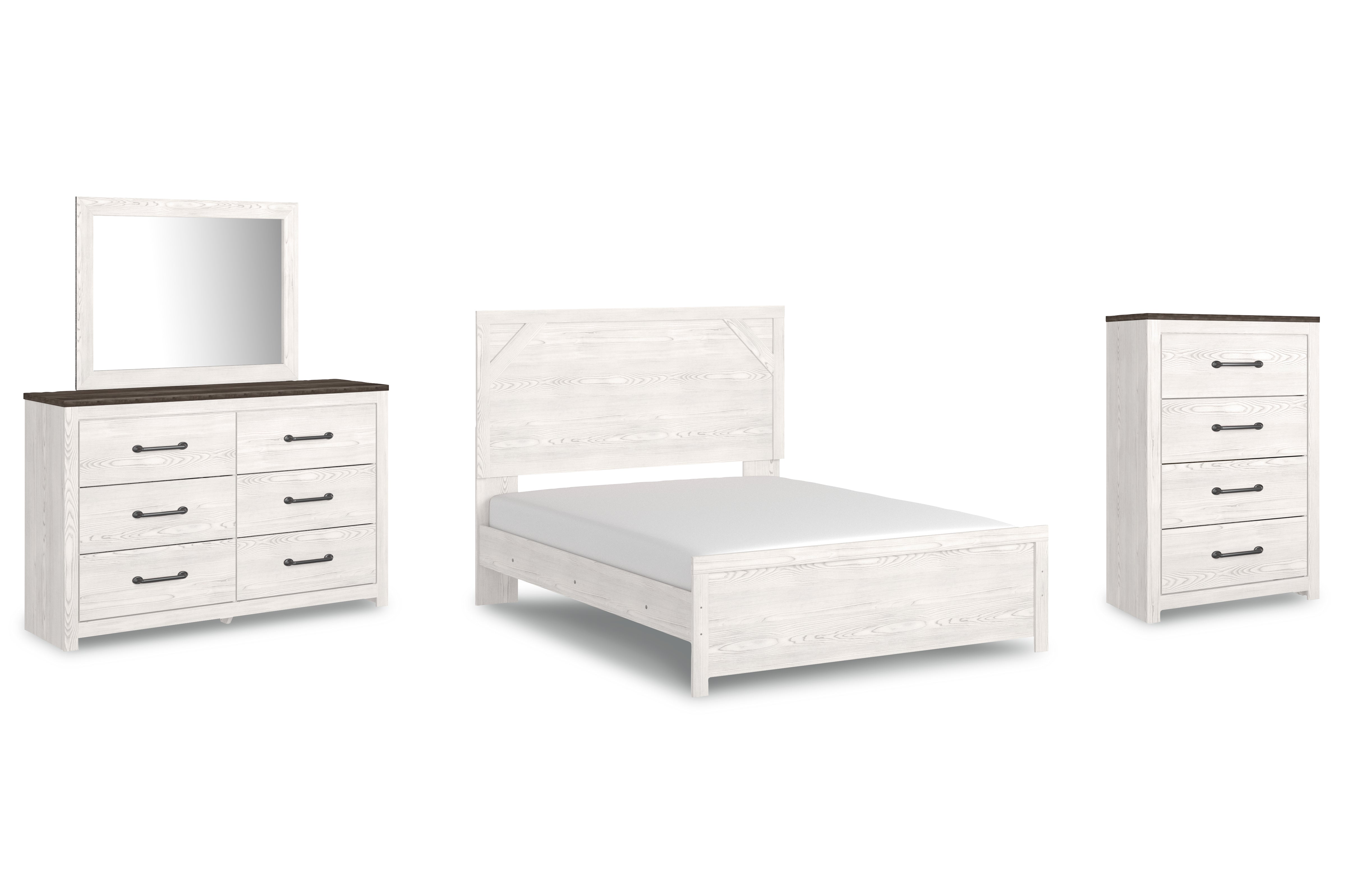 Best Deals Furniture - Ashley Furniture - Gerridan Queen Panel Bed, Dresser, Mirror, and Chest - Queen Panel Bed, Dresser, Mirror, and Chest - B1190B18