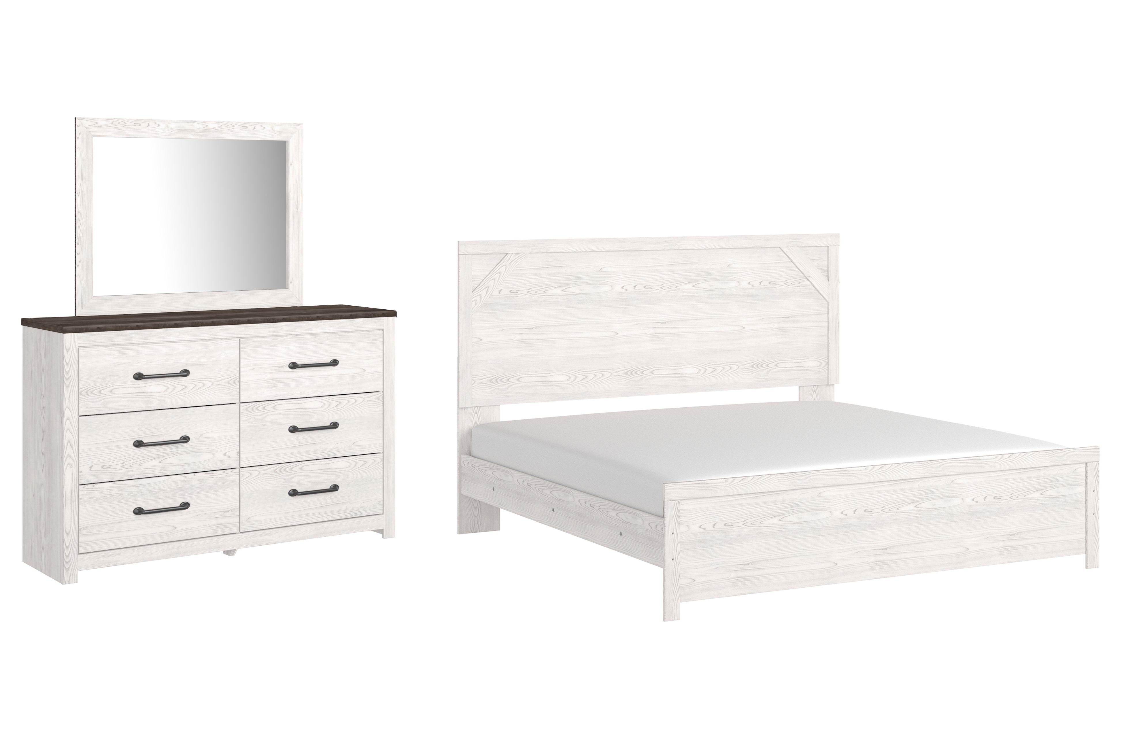 Best Deals Furniture - Ashley Furniture - Gerridan King Panel Bed, Dresser and Mirror - King Panel Bed, Dresser and Mirror - B1190B29