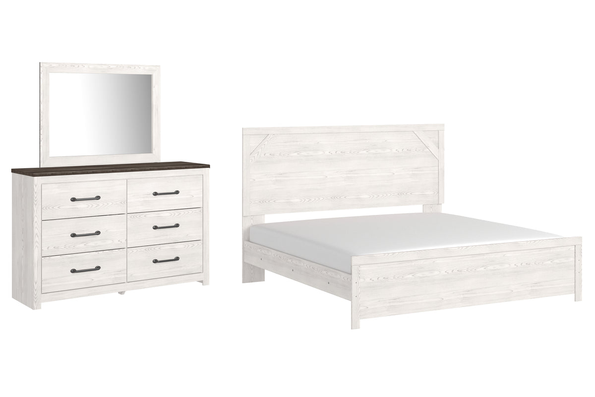 Best Deals Furniture - Ashley Furniture - Gerridan King Panel Bed, Dresser and Mirror - King Panel Bed, Dresser and Mirror - B1190B29