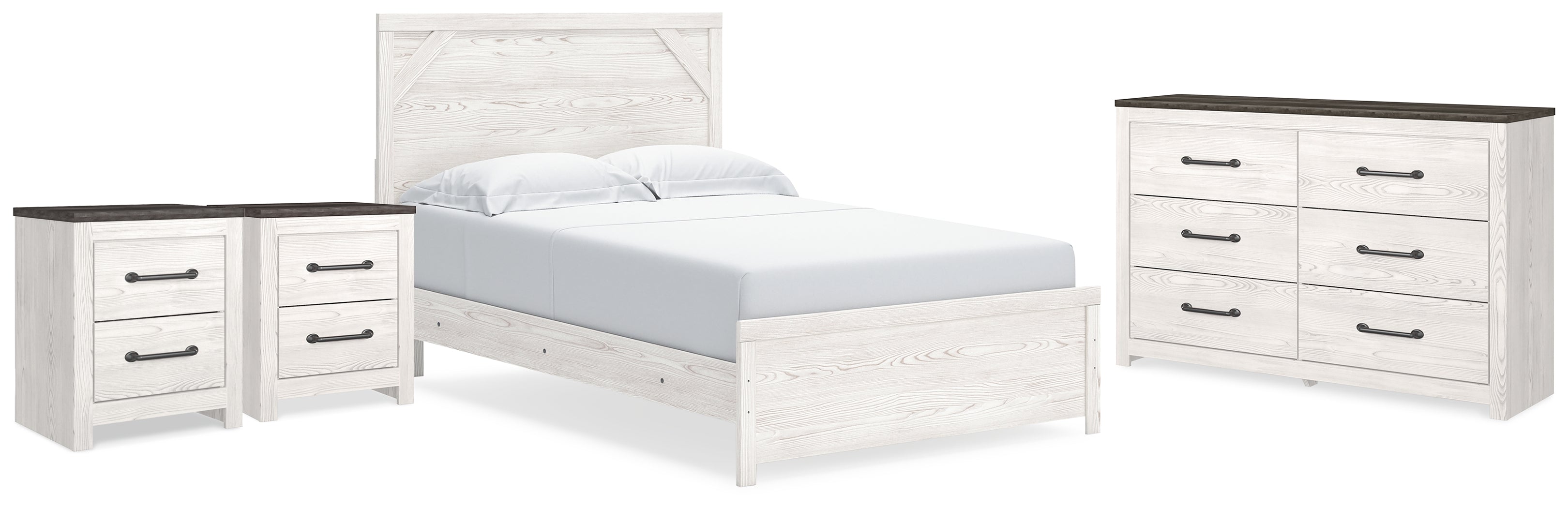 Best Deals Furniture - Ashley Furniture - Gerridan Queen Panel Bed, Dresser and 2 Nightstands - Queen Panel Bed, Dresser and 2 Nightstands - B1190B38