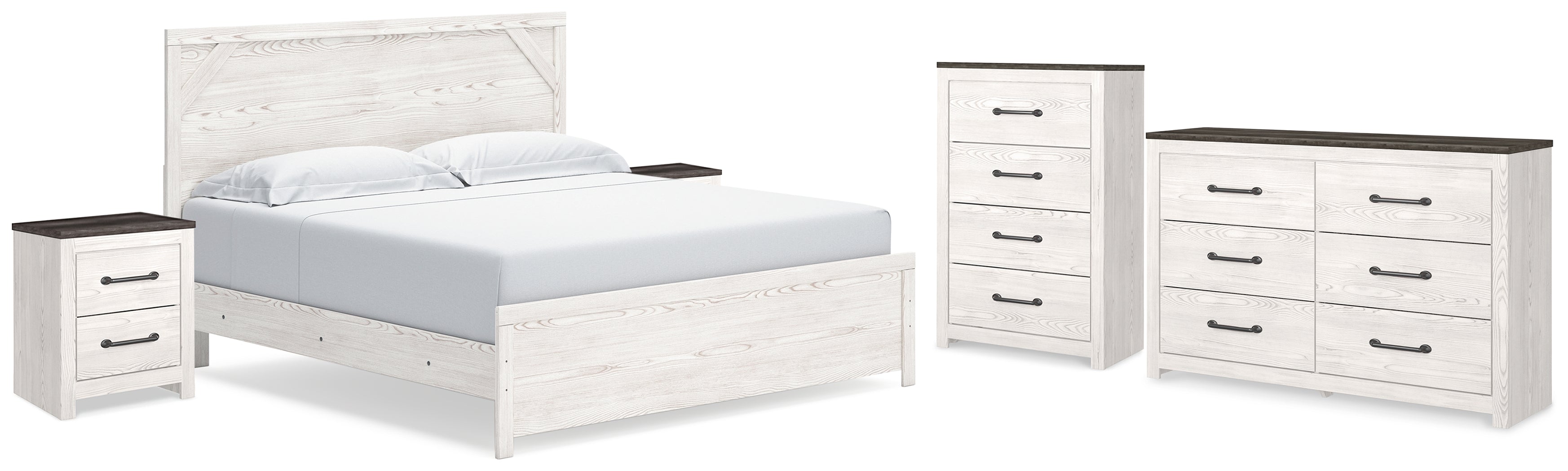Best Deals Furniture - Ashley Furniture - Gerridan King Panel Bed, Dresser, Chest and 2 Nightstands - King Panel Bed, Dresser, Chest and 2 Nightstands - B1190B27