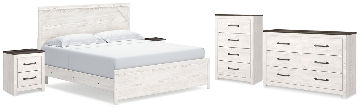 Best Deals Furniture - Ashley Furniture - Gerridan King Panel Bed, Dresser, Chest and 2 Nightstands - King Panel Bed, Dresser, Chest and 2 Nightstands - B1190B27