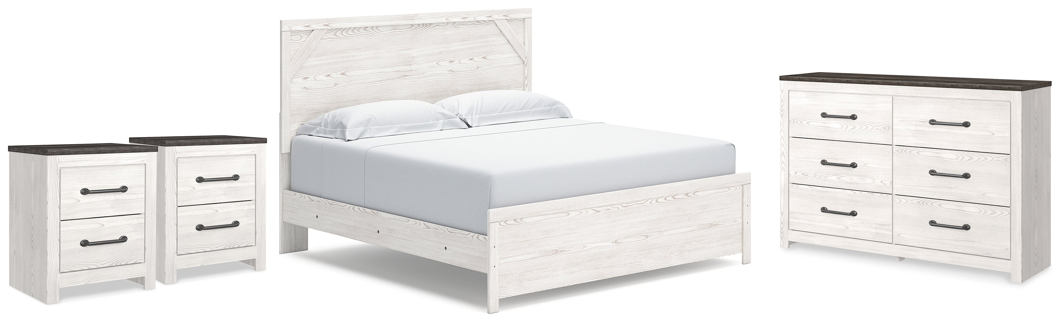Best Deals Furniture - Ashley Furniture - Gerridan King Panel Bed, Dresser and 2 Nightstands - King Panel Bed, Dresser and 2 Nightstands - B1190B32