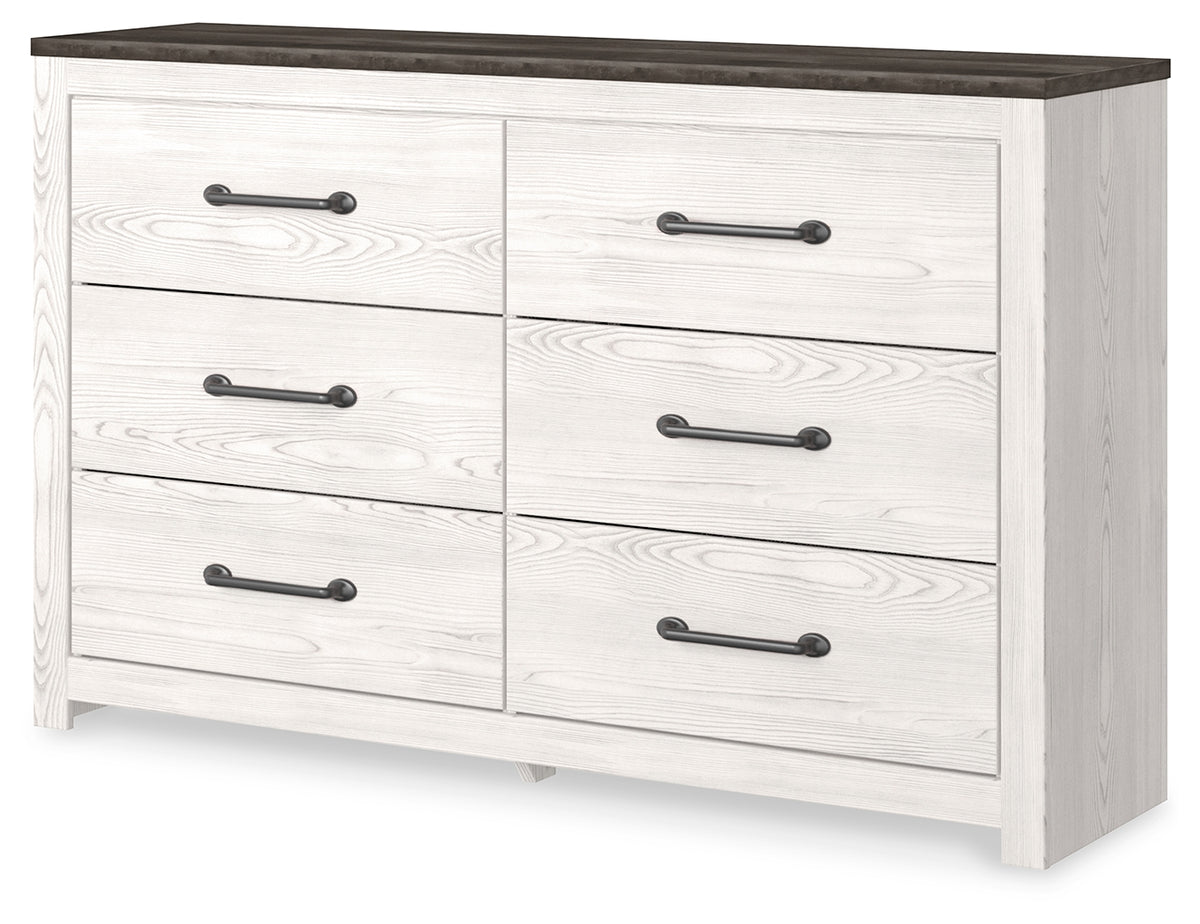 Best Deals Furniture - Ashley Furniture - Gerridan Dresser - Six Drawer Dresser / White/Gray - B1190-31