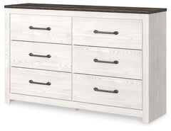 Best Deals Furniture - Ashley Furniture - Gerridan Dresser - Six Drawer Dresser / White/Gray - B1190-31