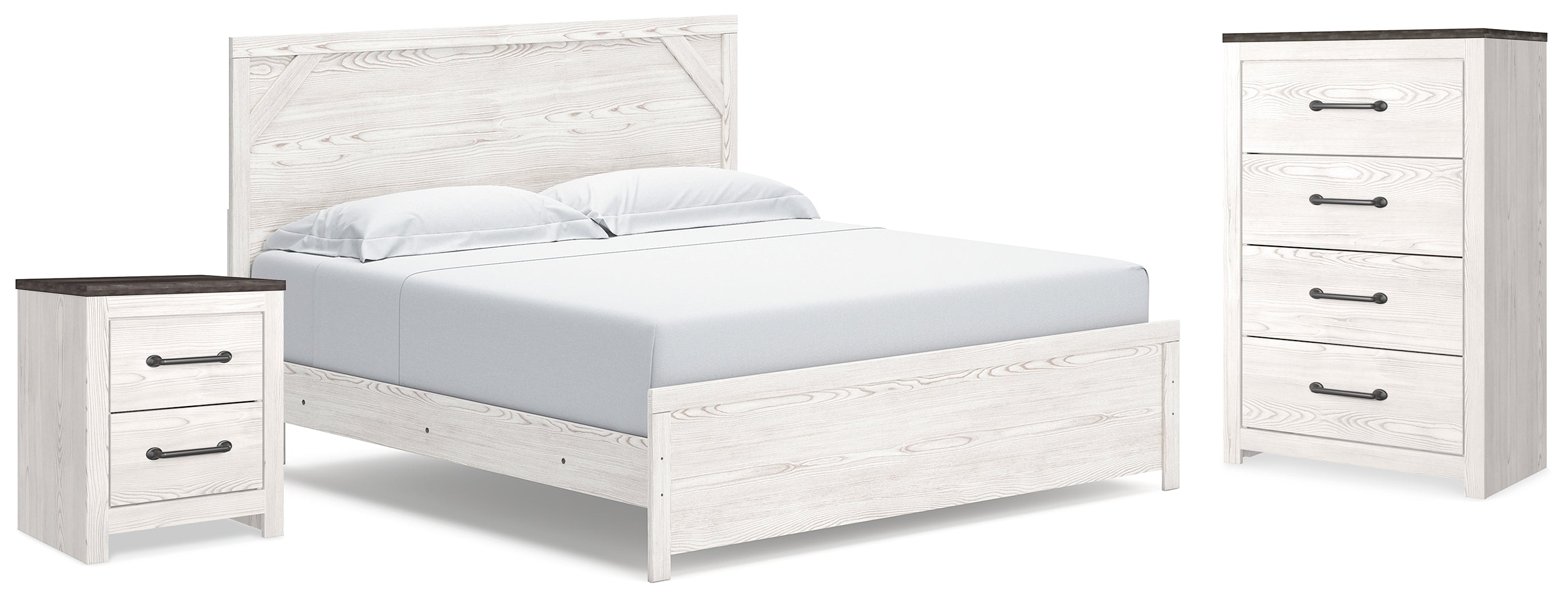 Best Deals Furniture - Ashley Furniture - Gerridan King Panel Bed, Chest and Nightstand - King Panel Bed, Chest and Nightstand - B1190B35