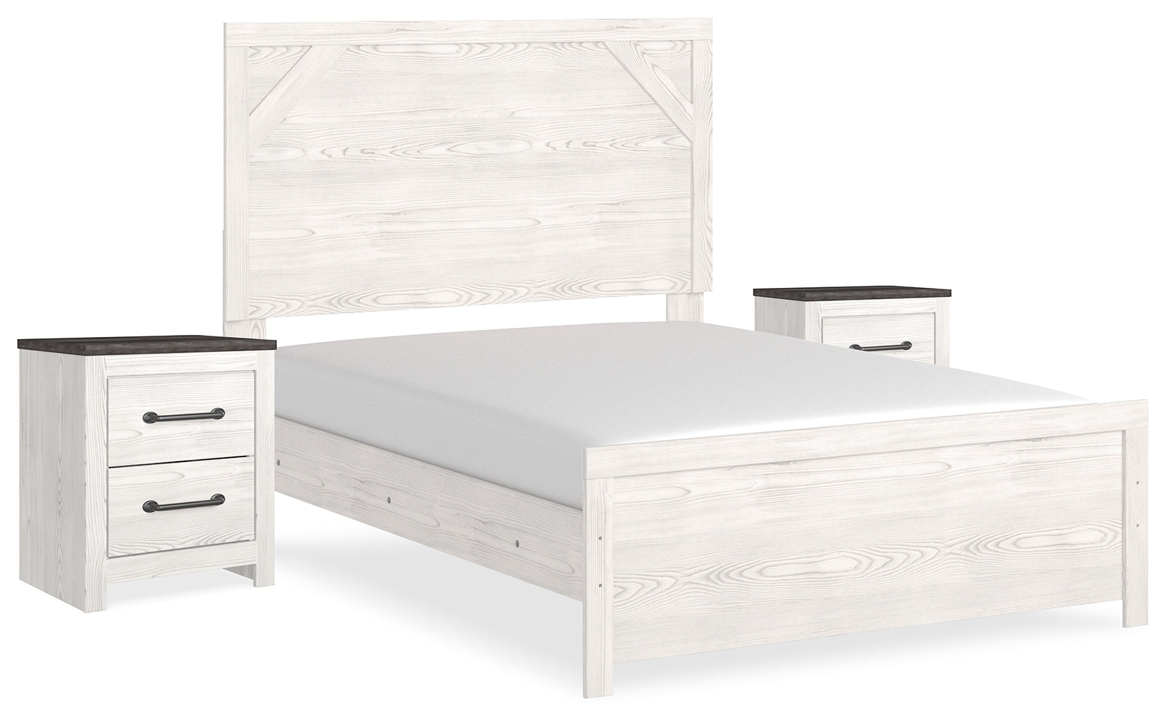 Best Deals Furniture - Ashley Furniture - Gerridan Full Panel Bed and 2 Nightstands - Full Panel Bed and 2 Nightstands - B1190B12