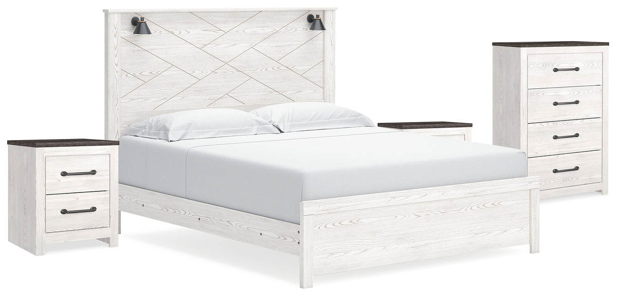 Best Deals Furniture - Ashley Furniture - Gerridan King Panel Bed, Chest and 2 Nightstands - King Panel Bed, Chest and 2 Nightstands - B1190B25