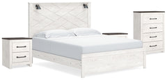 Best Deals Furniture - Ashley Furniture - Gerridan King Panel Bed, Chest and 2 Nightstands - King Panel Bed, Chest and 2 Nightstands - B1190B25
