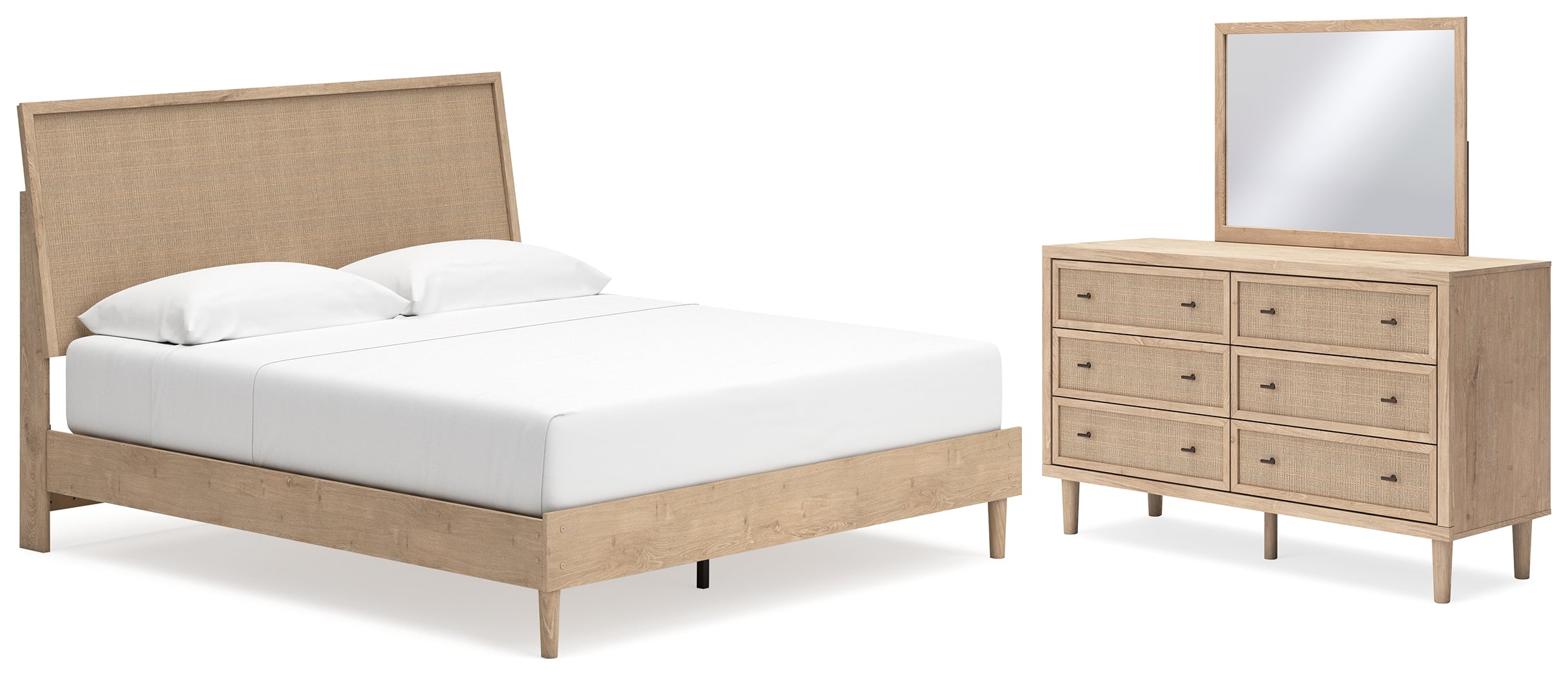 Best Deals Furniture - Ashley Furniture - Cielden King Panel Bed, Dresser and Mirror - King Panel Bed, Dresser and Mirror - B1199B11