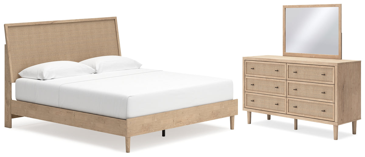 Best Deals Furniture - Ashley Furniture - Cielden King Panel Bed, Dresser and Mirror - King Panel Bed, Dresser and Mirror - B1199B11