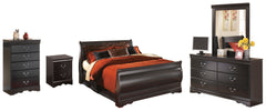 Best Deals Furniture - Ashley Furniture - Huey Vineyard Queen Sleigh Bed with Dresser, Mirror, Chest and Nightstand - Queen Sleigh Bed with Dresser, Mirror, Chest and Nightstand - B128B24