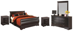 Best Deals Furniture - Ashley Furniture - Huey Vineyard Full Sleigh Bed with Mirrored Dresser and 2 Nightstands - Full Sleigh Bed with Mirrored Dresser and 2 Nightstands - B128B11