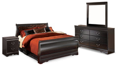 Best Deals Furniture - Ashley Furniture - Huey Vineyard Full Sleigh Bed, Dresser, Mirror and Nightstand - Full Sleigh Bed, Dresser, Mirror and Nightstand - B128B20