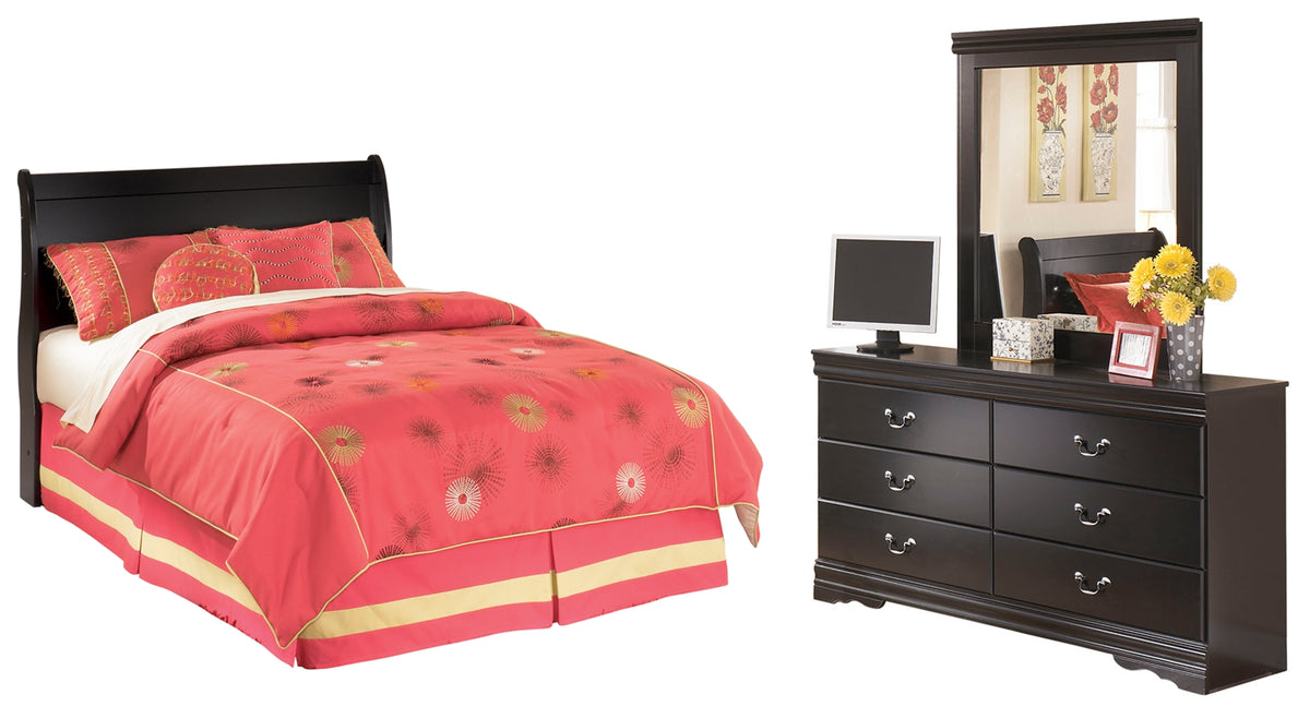 Best Deals Furniture - Ashley Furniture - Huey Vineyard Full Sleigh Headboard, Dresser and Mirror - Full Sleigh Headboard, Dresser and Mirror - B128B46