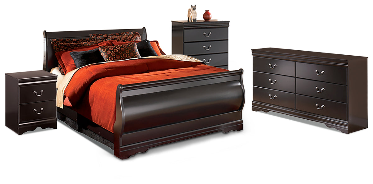Best Deals Furniture - Ashley Furniture - Huey Vineyard Queen Sleigh Bed, Dresser, Chest and Nightstand - Queen Sleigh Bed, Dresser, Chest and Nightstand - B128B19