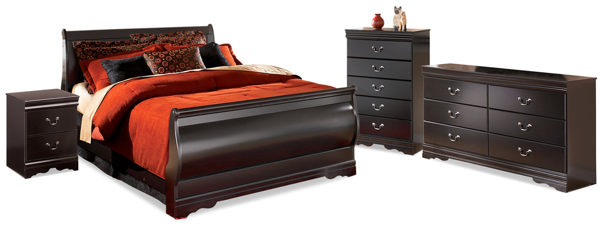Best Deals Furniture - Ashley Furniture - Huey Vineyard Full Sleigh Bed, Dresser, Mirror, Chest and Nightstand - Full Sleigh Bed, Dresser, Mirror, Chest and Nightstand - B128B35