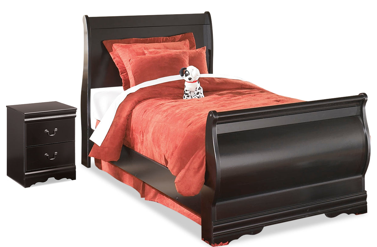 Best Deals Furniture - Ashley Furniture - Huey Vineyard Twin Sleigh Bed and Nightstand - Twin Sleigh Bed and Nightstand - B128B41