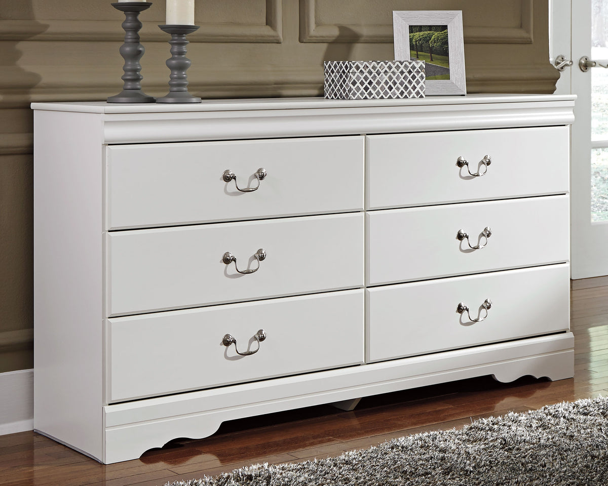 Best Deals Furniture - Ashley Furniture - Anarasia Dresser - Six Drawer Dresser / White - B129-31