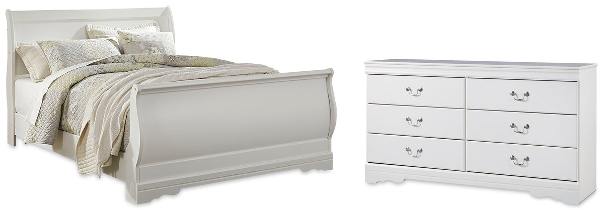 Best Deals Furniture - Ashley Furniture - Anarasia Queen Sleigh Bed and Dresser - Queen Sleigh Bed and Dresser - B129B24