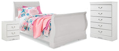 Best Deals Furniture - Ashley Furniture - Anarasia Twin Sleigh Bed, Chest and Nightstand - Twin Sleigh Bed, Chest and Nightstand - B129B25