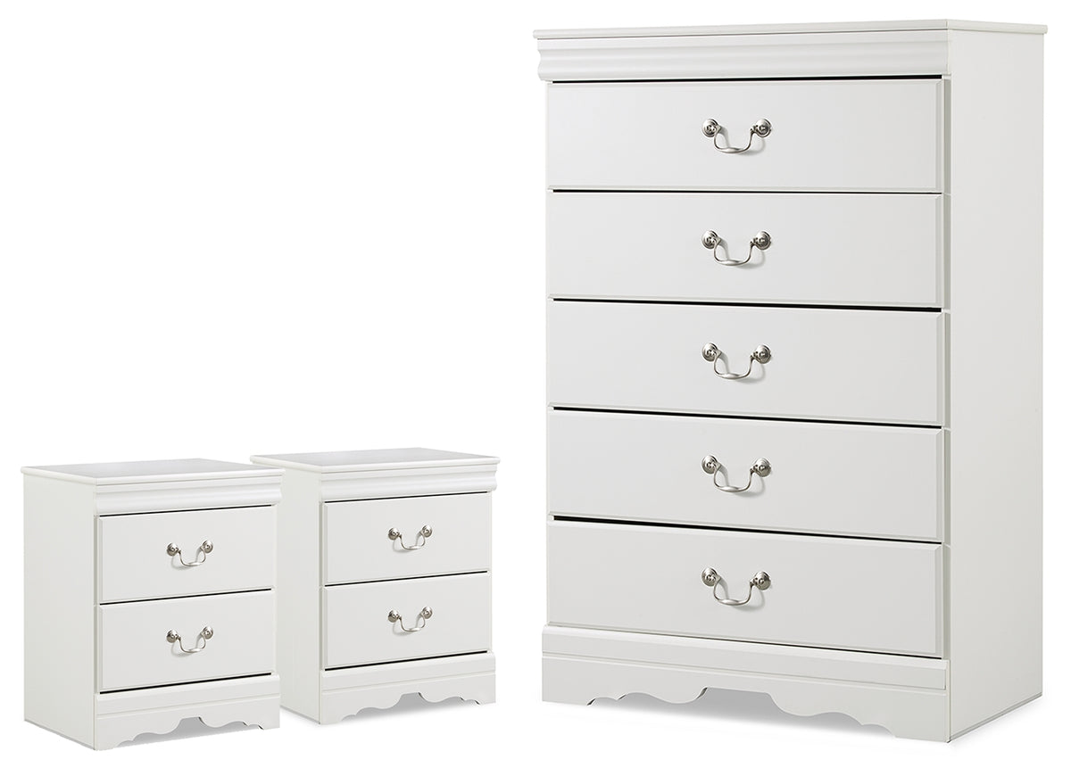 Best Deals Furniture - Ashley Furniture - Anarasia Chest and 2 Nightstands - Chest and 2 Nightstands - B129B26