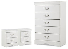 Best Deals Furniture - Ashley Furniture - Anarasia Chest and 2 Nightstands - Chest and 2 Nightstands - B129B26