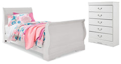 Best Deals Furniture - Ashley Furniture - Anarasia Twin Sleigh Bed and Chest - Twin Sleigh Bed and Chest - B129B16